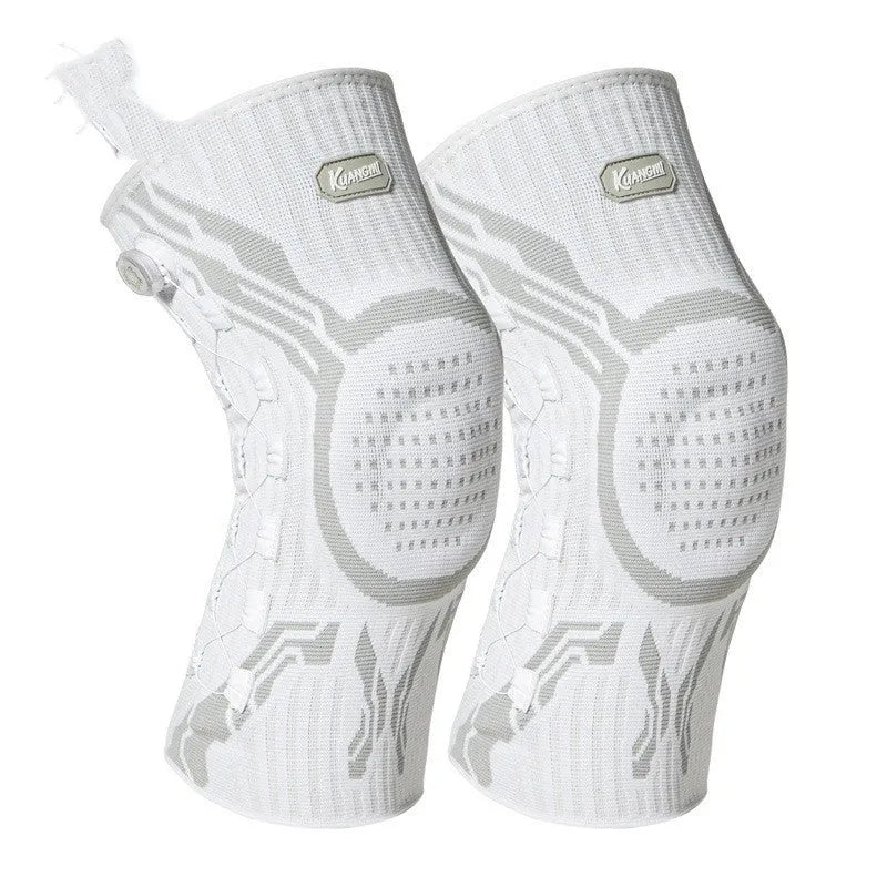 Grey-white sports kneecaps for left and right knees in M, L, XL sizes for basketball, running, football, badminton