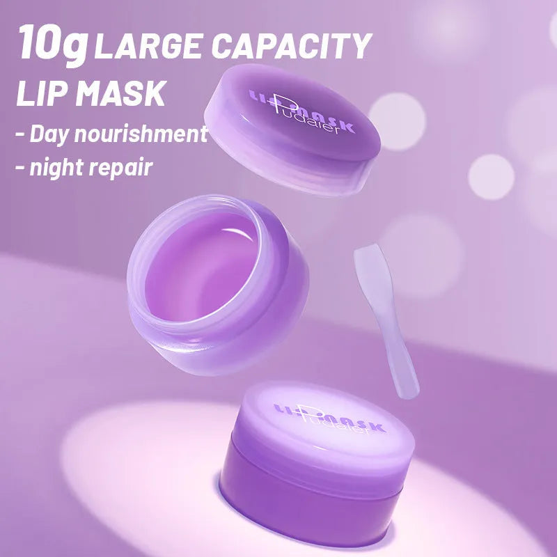 Exfoliating lip balm jar with silicone scraper for hygienic application