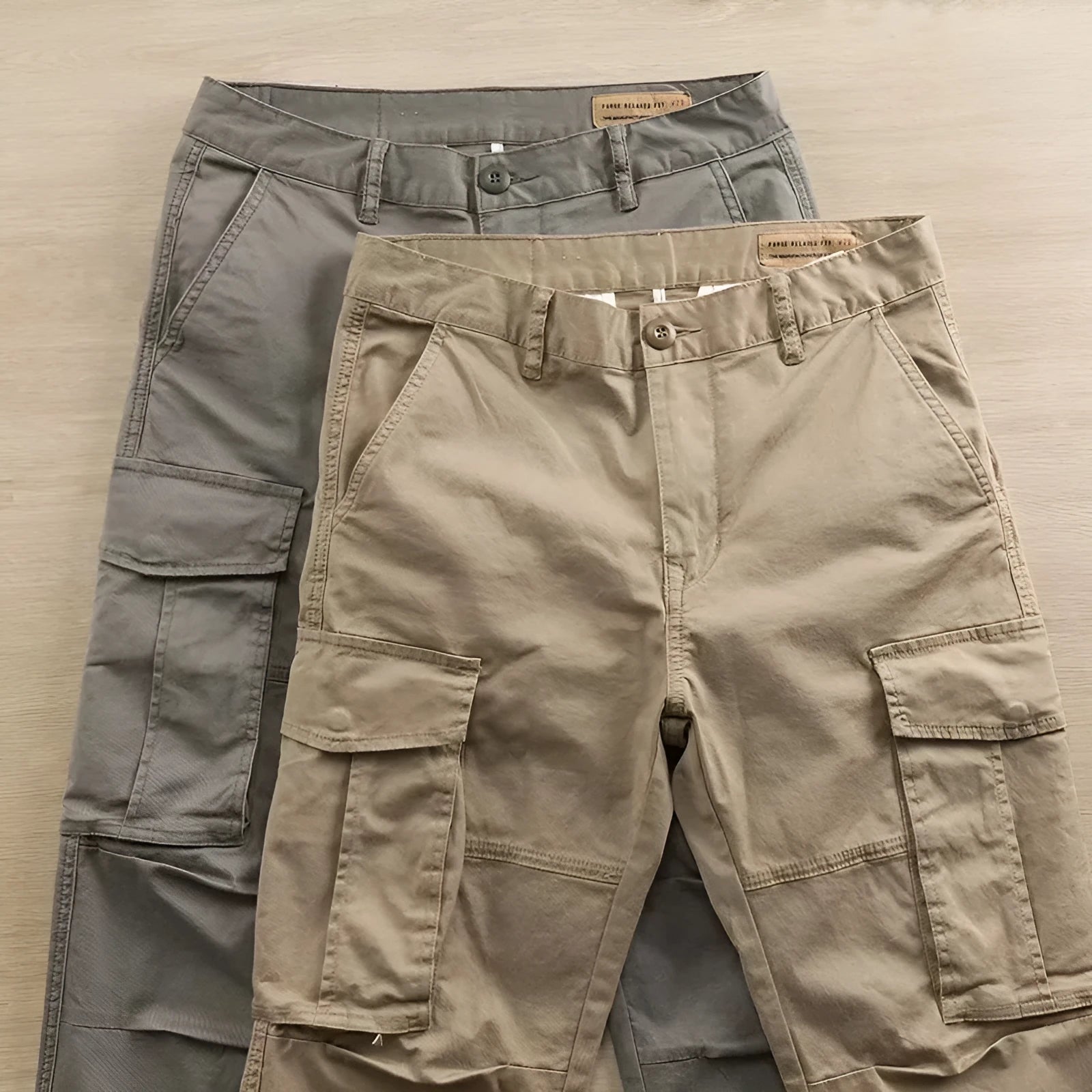Multi-pocket men's labour protection trousers in cotton fabric with cropped length design