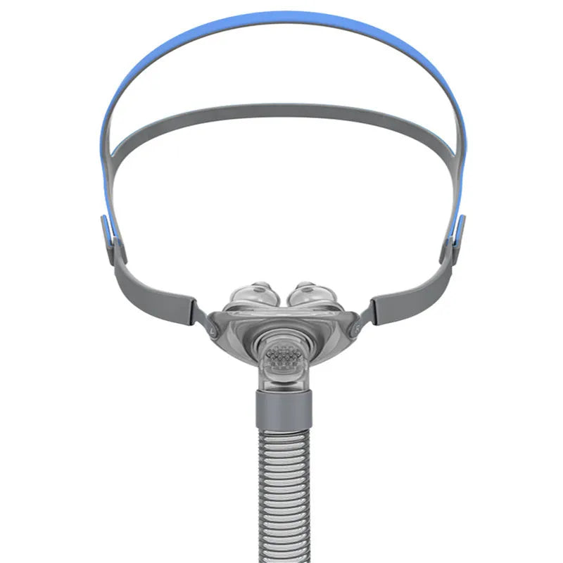 Ventilator nasal pillow mask with silicone cushion and thickened adjustable headband