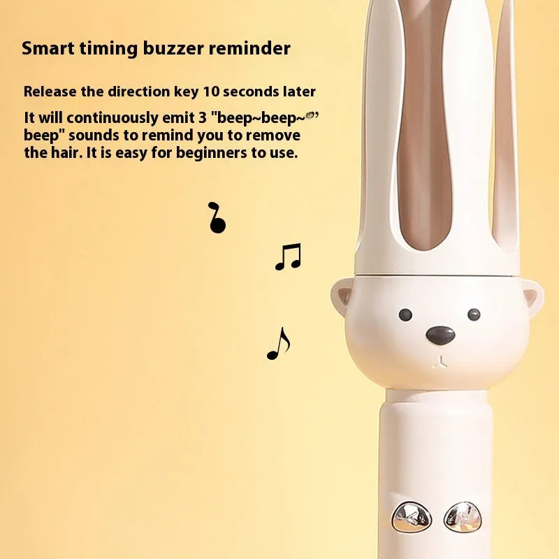 Beige automatic hair curler with anion technology and wired UK plug