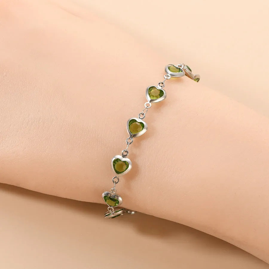 Devil's Eye geometric heart stainless steel bracelet with colourful electroplated finish.