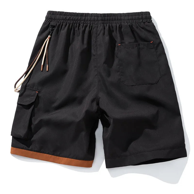Men's plus size bamboo fibre sports shorts in loose cropped fit with elastic waist