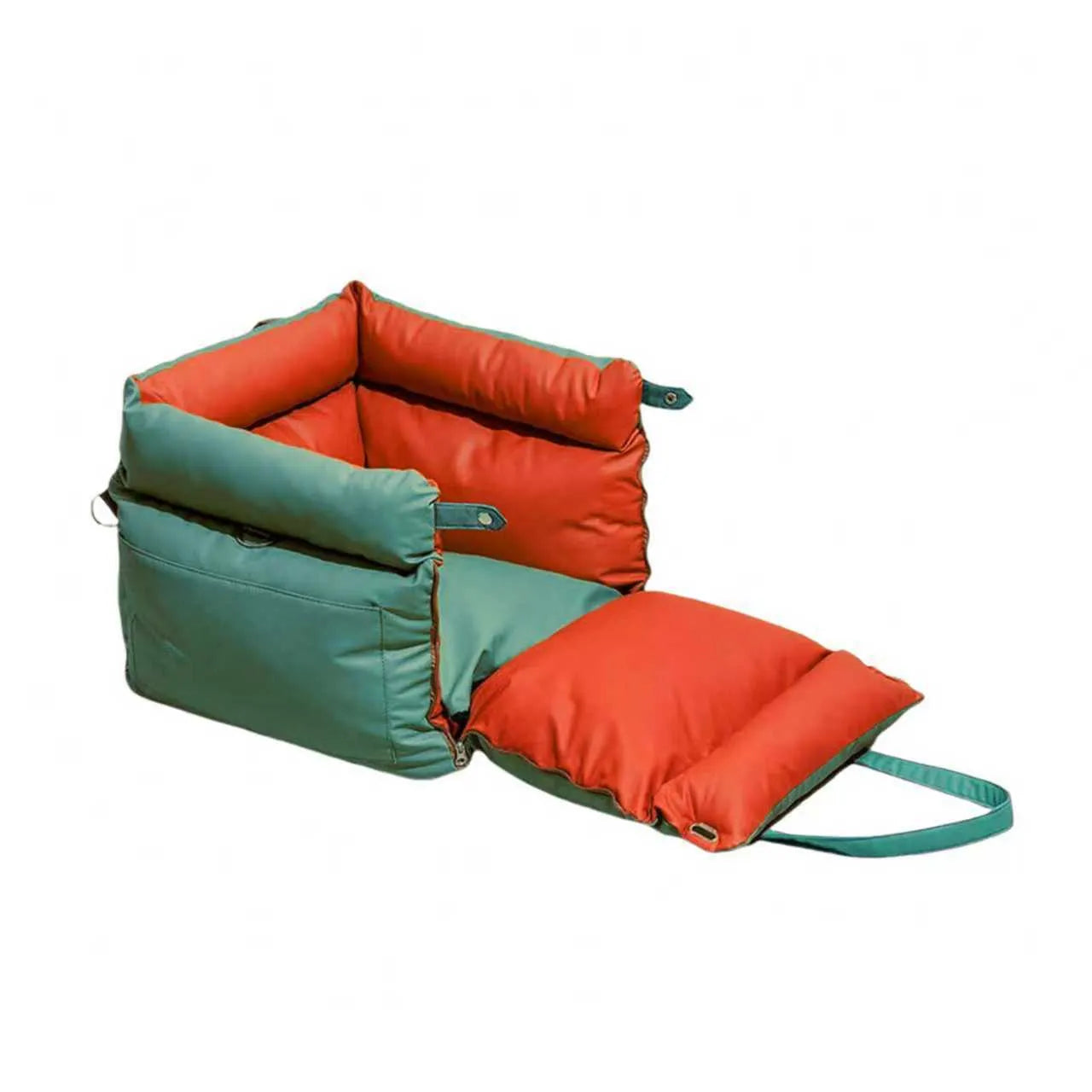 Waterproof PU leather dog car nest with removable cover in vehicle boot