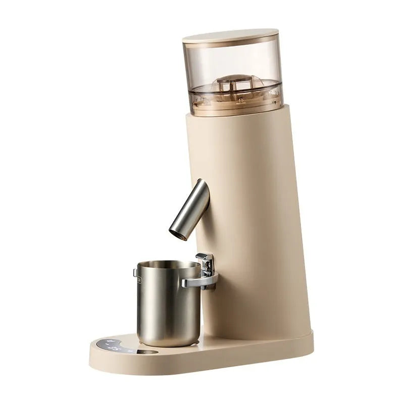 Electric coffee grinder with stainless steel body and 0.5L reservoir capacity