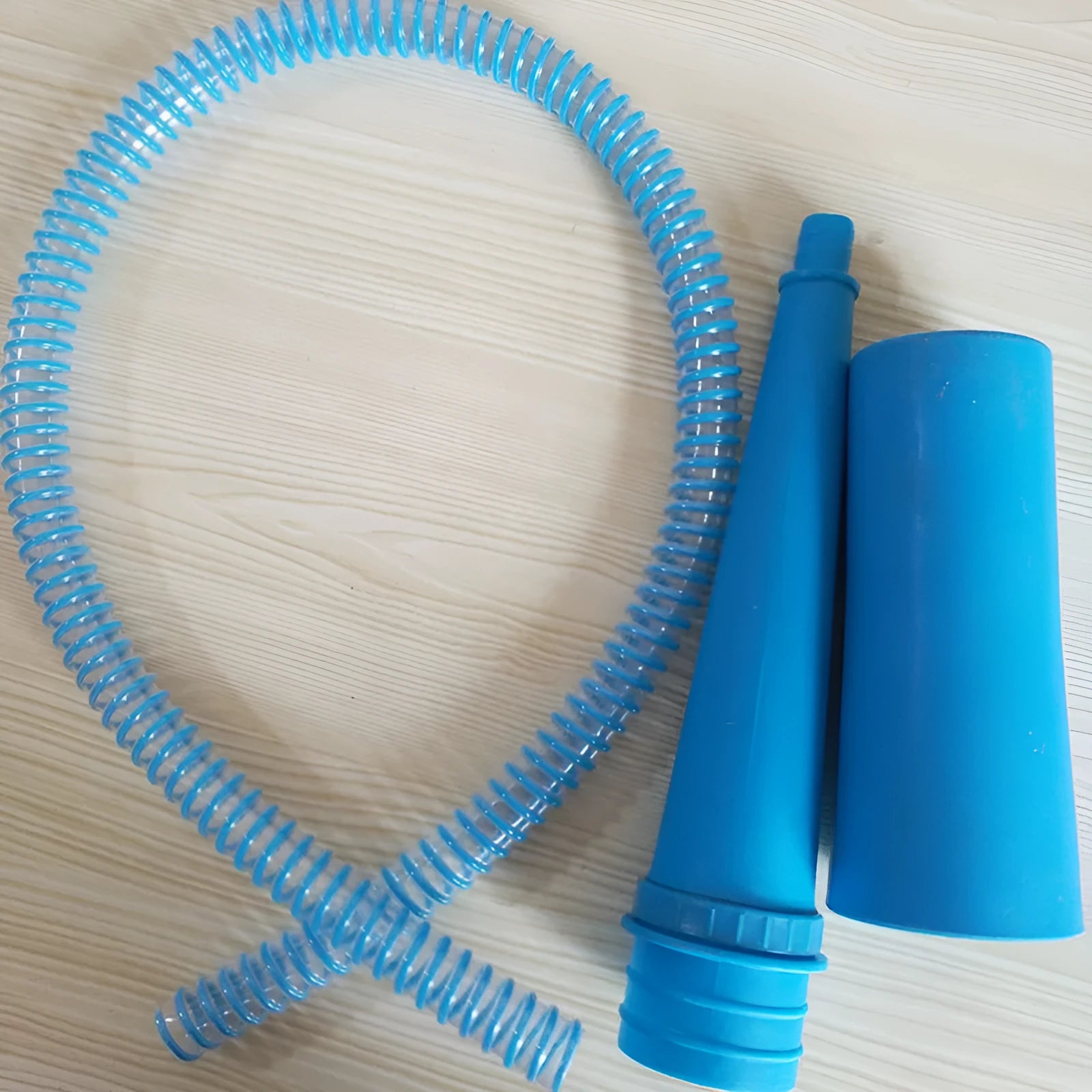 Blue plastic suction pipe vacuum attachment with round head for washing machine dust cleaning
