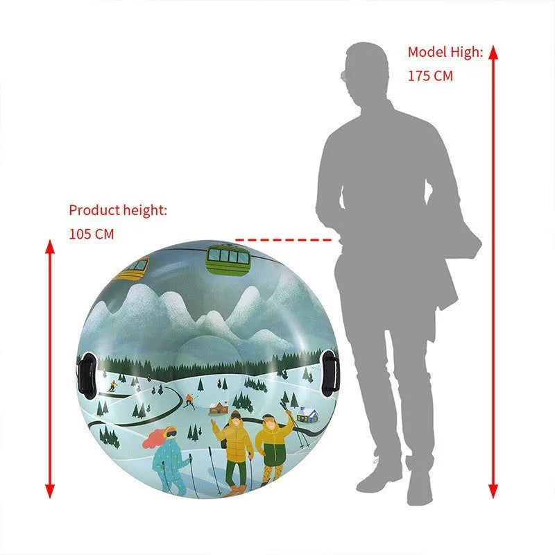 Creative printed PVC ski ring for winter outdoor activities in three colour designs