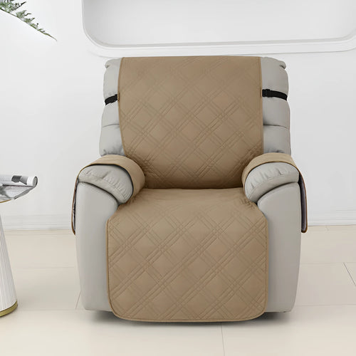 Quilted waterproof sofa cover for Chivas massage chair in burgundy colour.