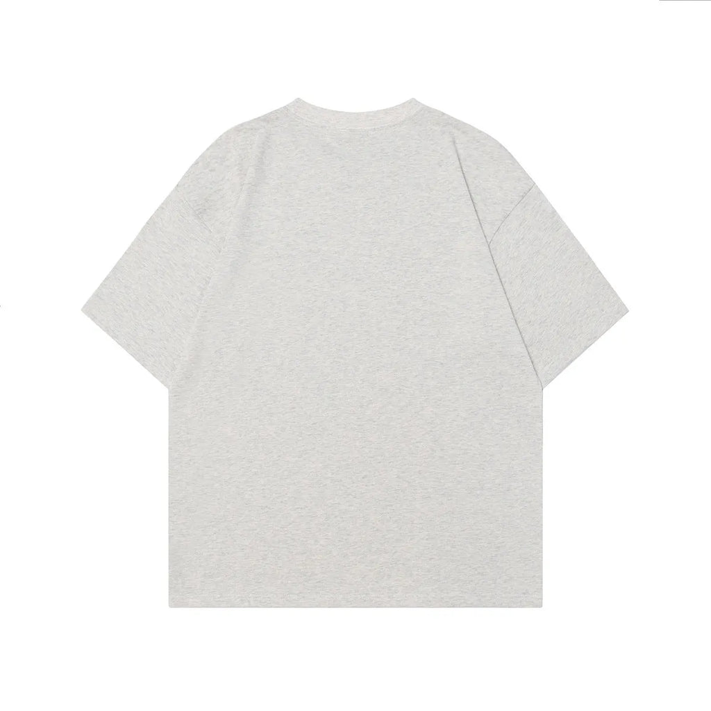 Men's pure cotton short-sleeved T-shirt in loose fit, black and grey colour options