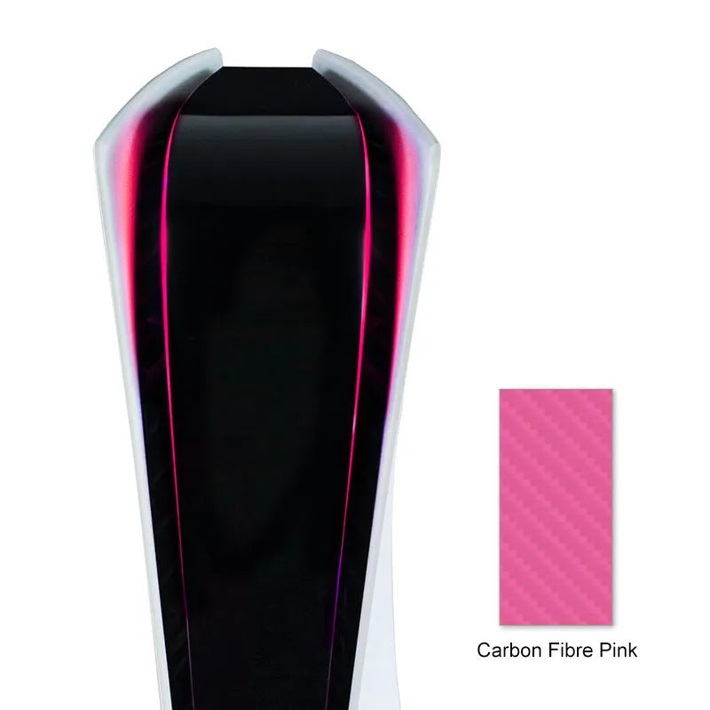 PS5 LED light bar film sticker with carbon fibre pattern in four colour options