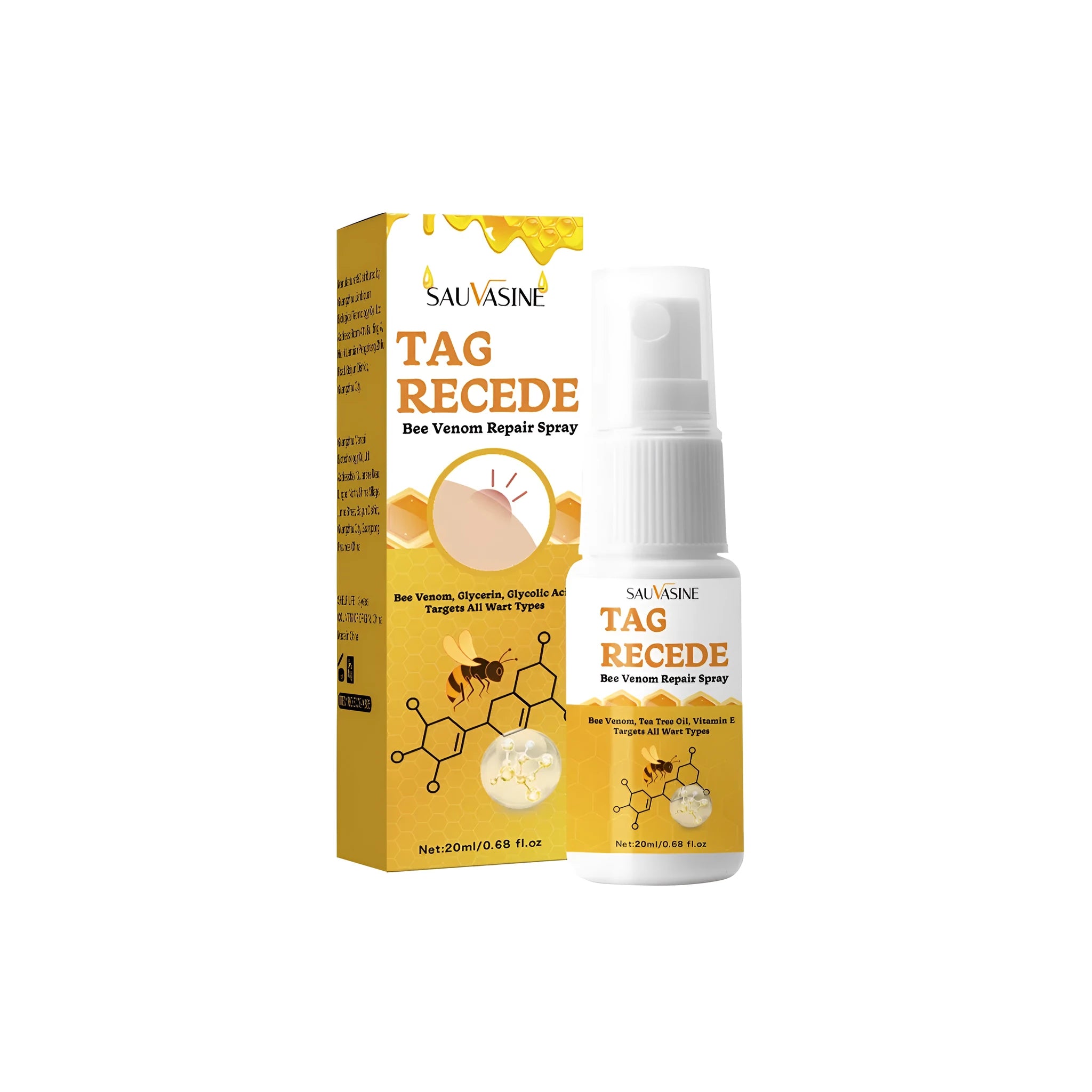 Bee Wart Spray skin treatment cream bottle 20ml for moles and skin bumps