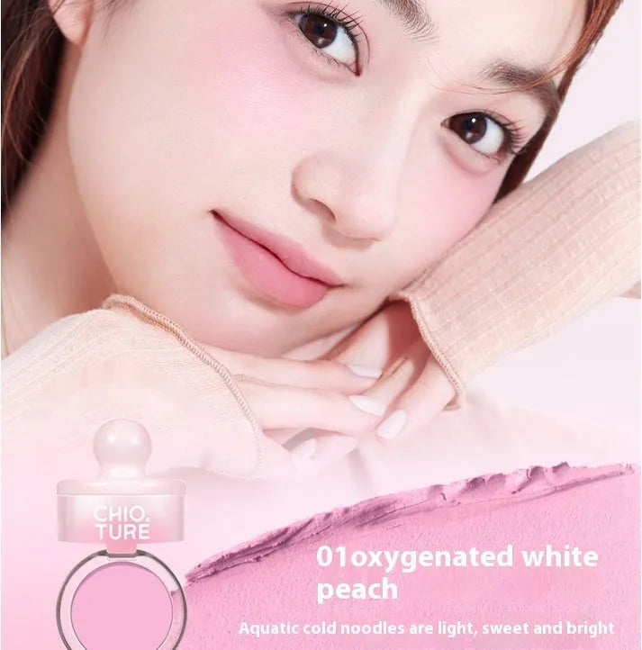 Can powder blusher mud compact in nude shimmer shades: Oxygenated White Peach, Sweet Potato Heartbeat, Sugar Heart Melon, Good Peanut.