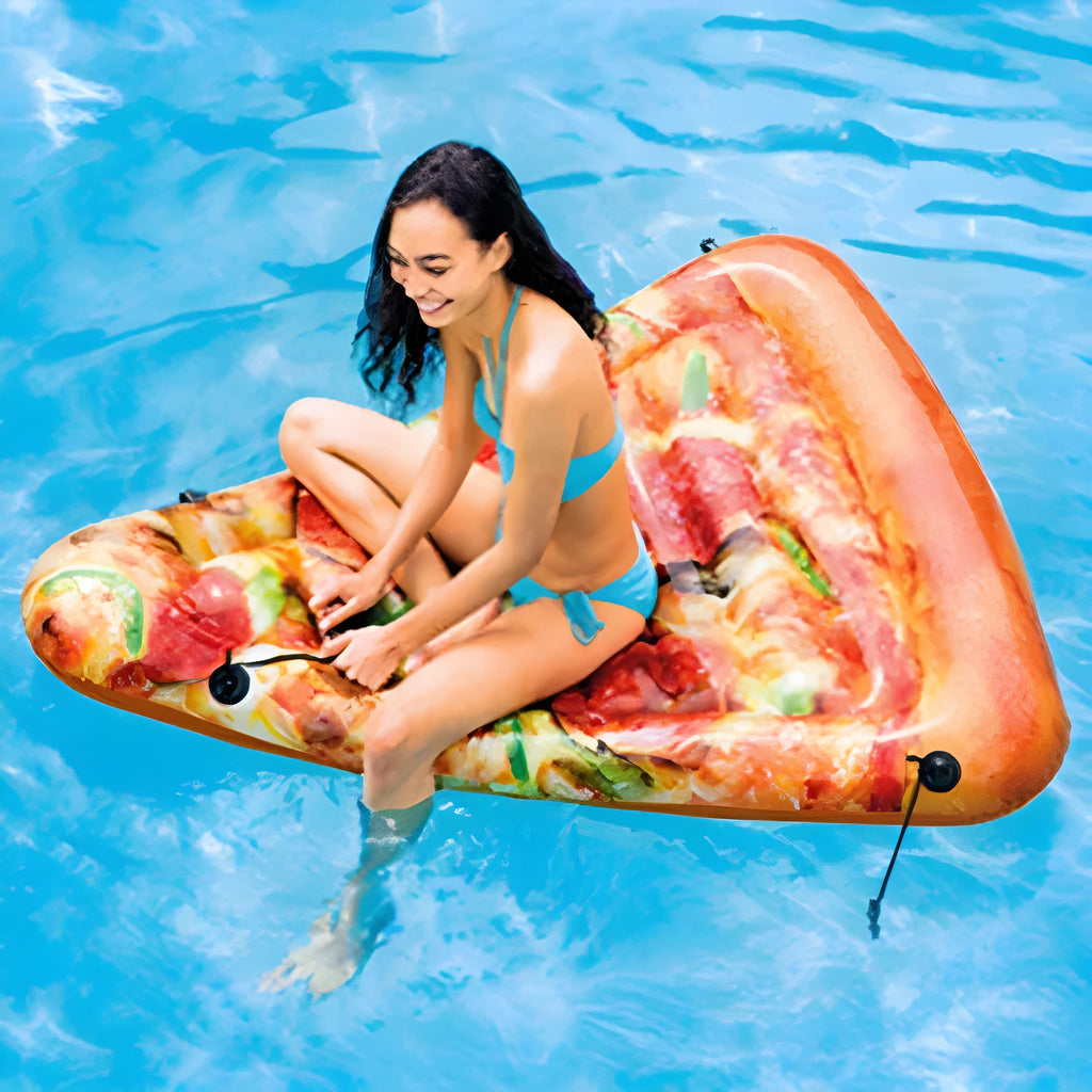 Pizza float surfboard inflatable pool lounger measuring 175cm by 145cm