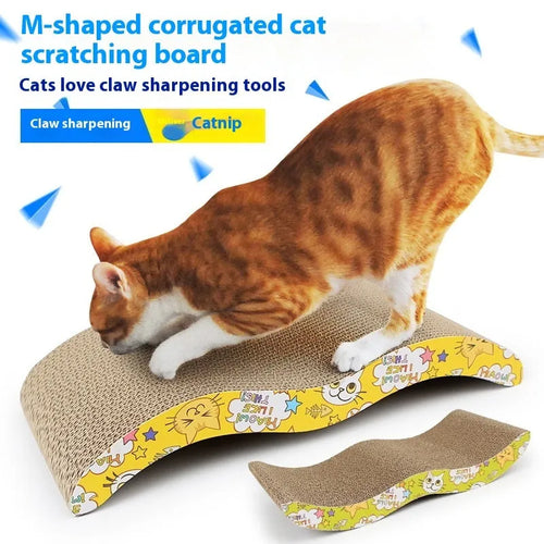 Corrugated paper cat scratch board in various style designs