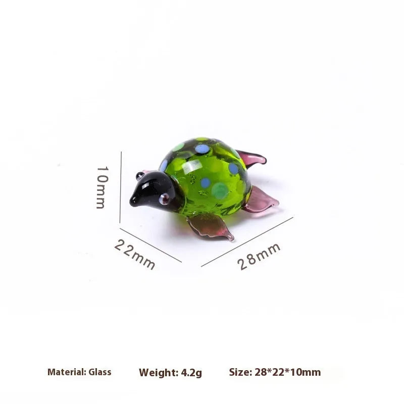 Geometric glass turtle desk ornament in modern design with six colour options