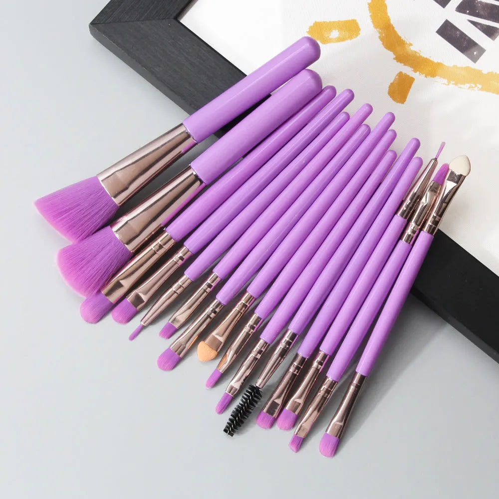 MAANGE 18 piece professional make-up brush set with fan-shaped cosmetic tool