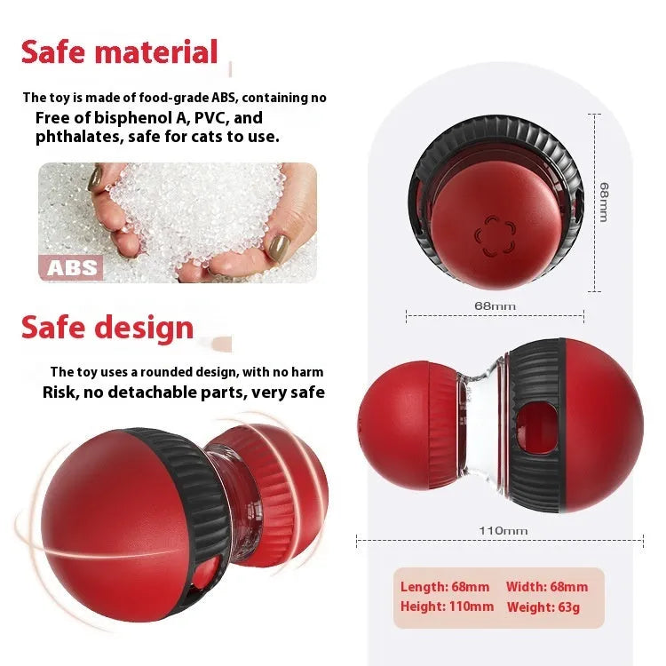 Plastic rotating cat toy ball with super ball colour and food dropping mechanism