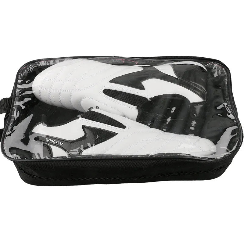 Black and white children's soft bottom boxing shoes for Taekwondo and Sanda training