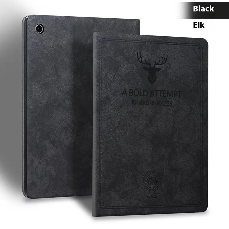 Deer soft shell clamshell iPad protective case in TPU leather shown in one of four Elk colour options.