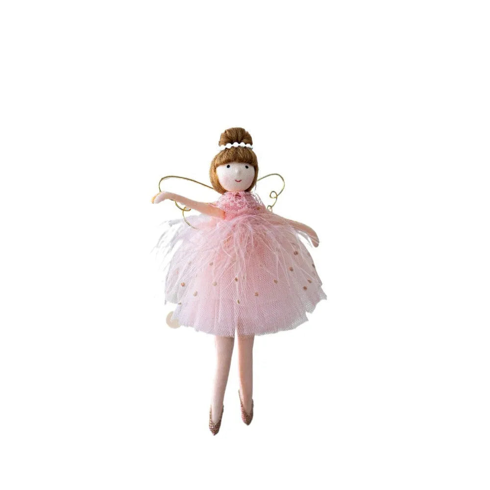 Pink and white cloth plush ballet girl angel doll pendant with modern simplicity styling