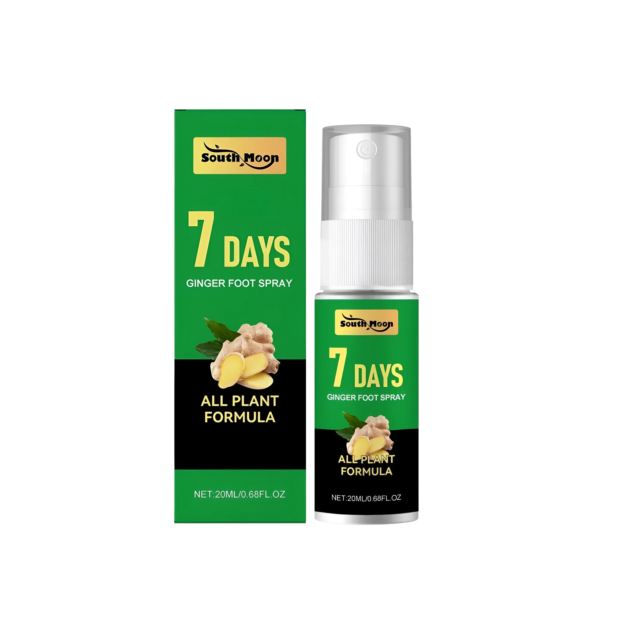 20ml bottle of Foot Ginger Nourishing Spray with spray nozzle.