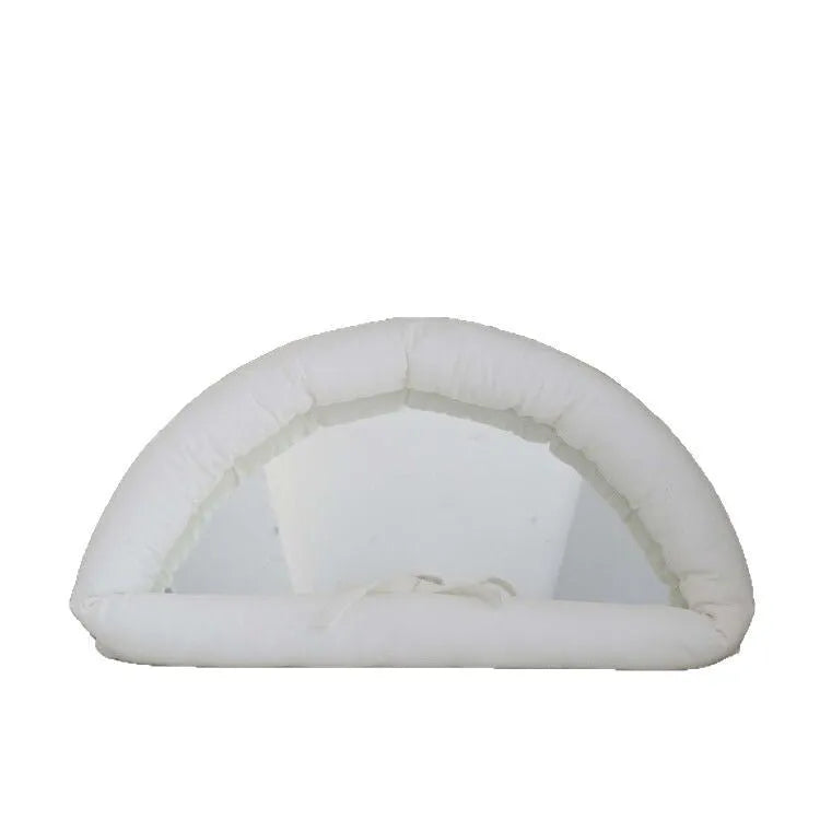 Hanging cotton-filled fabric mirror in white, black or sapphire blue measuring 23x40x5cm