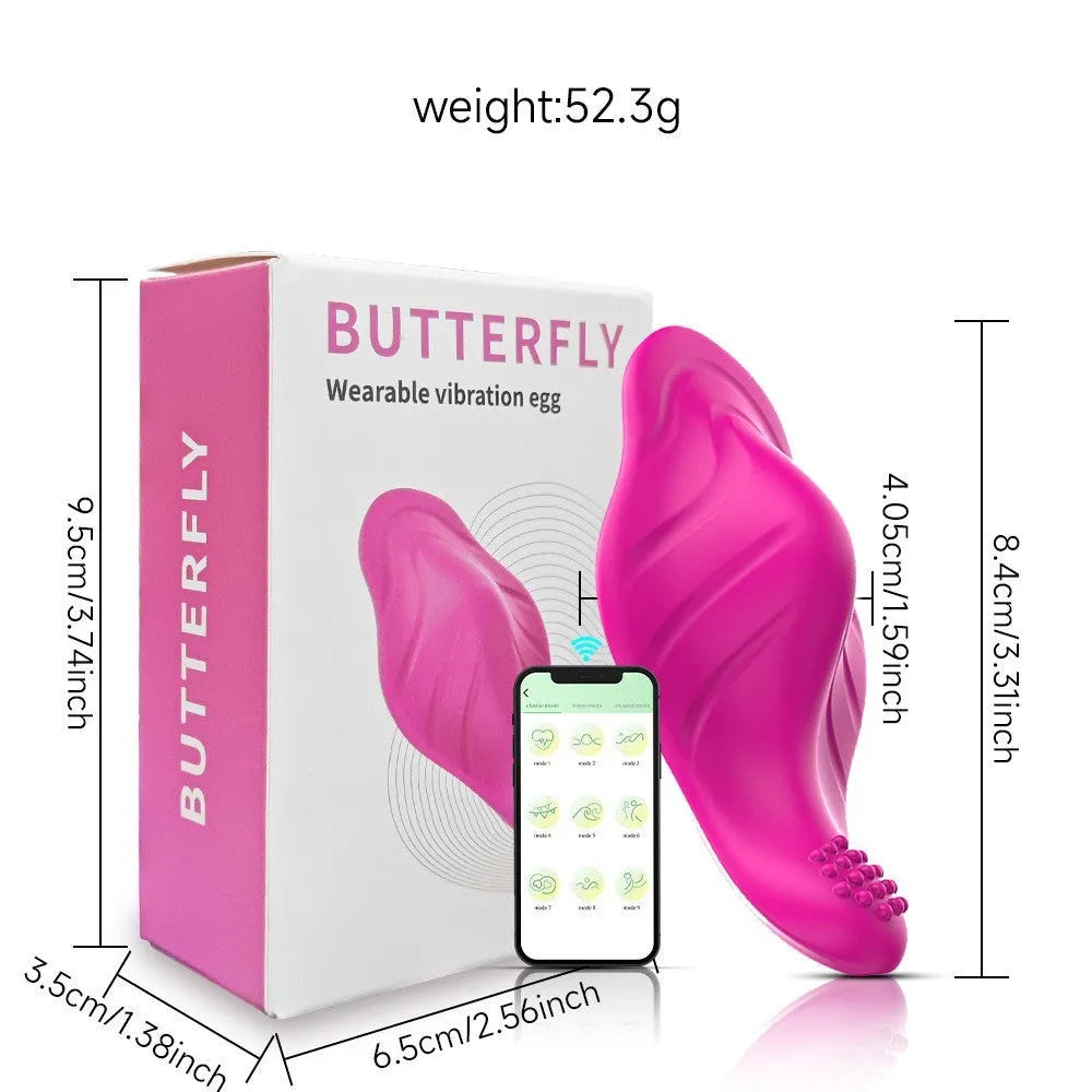 Rose red wearable female massager with silicone body and USB charging port