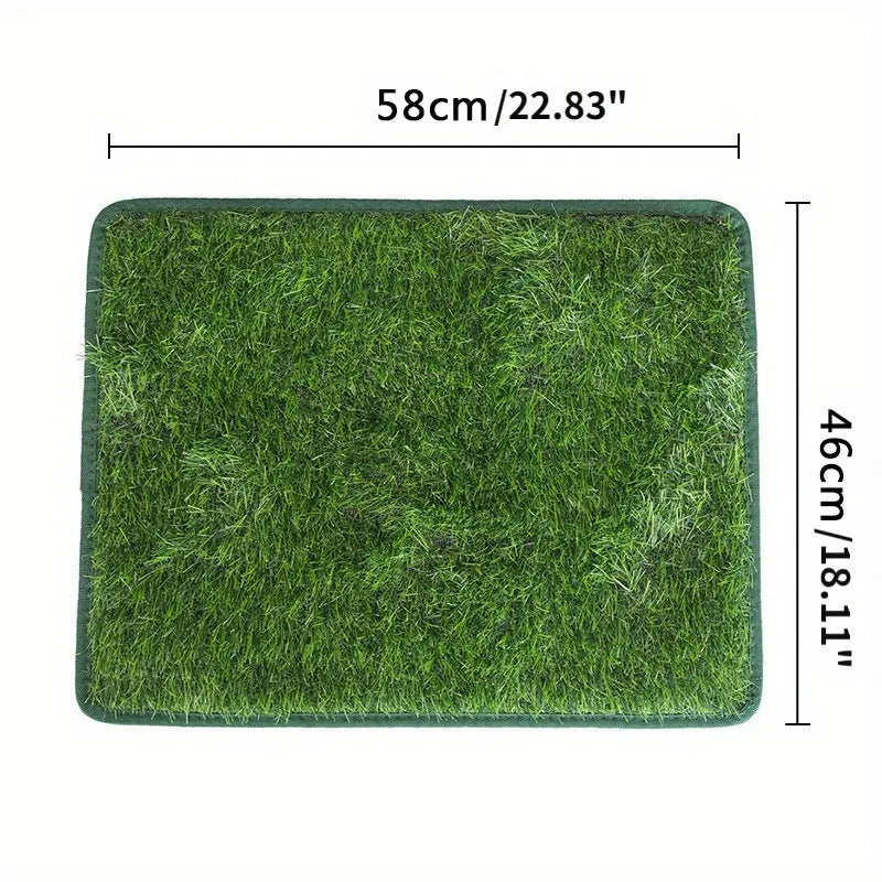 Artificial grass dog toilet training mat with drainage for indoor pet use