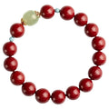 Cinnabar Hetian Jade bracelet with elliptical geometric beads in purple gold sand colour showing 6mm, 8mm, and 10mm size options