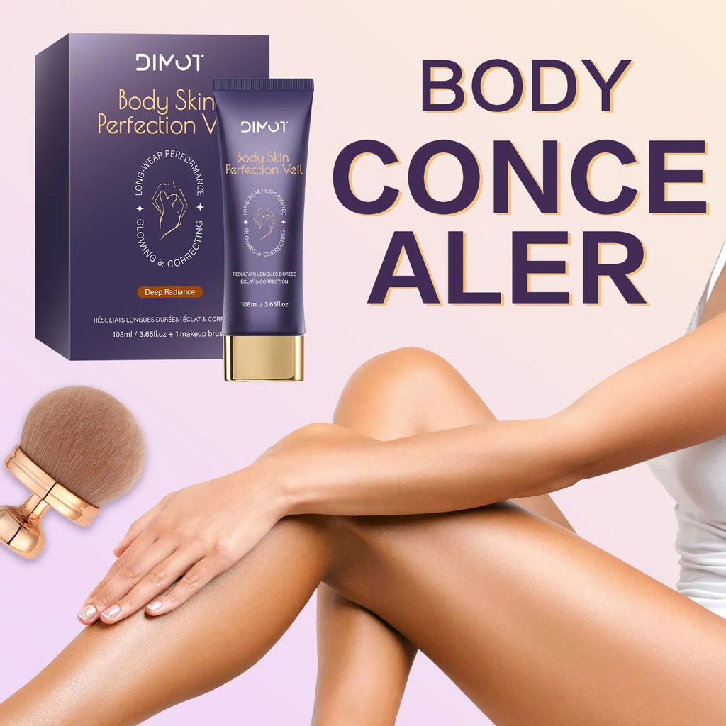 108ml jar of waterproof body concealer cream with a brush for covering tattoos and birthmarks.