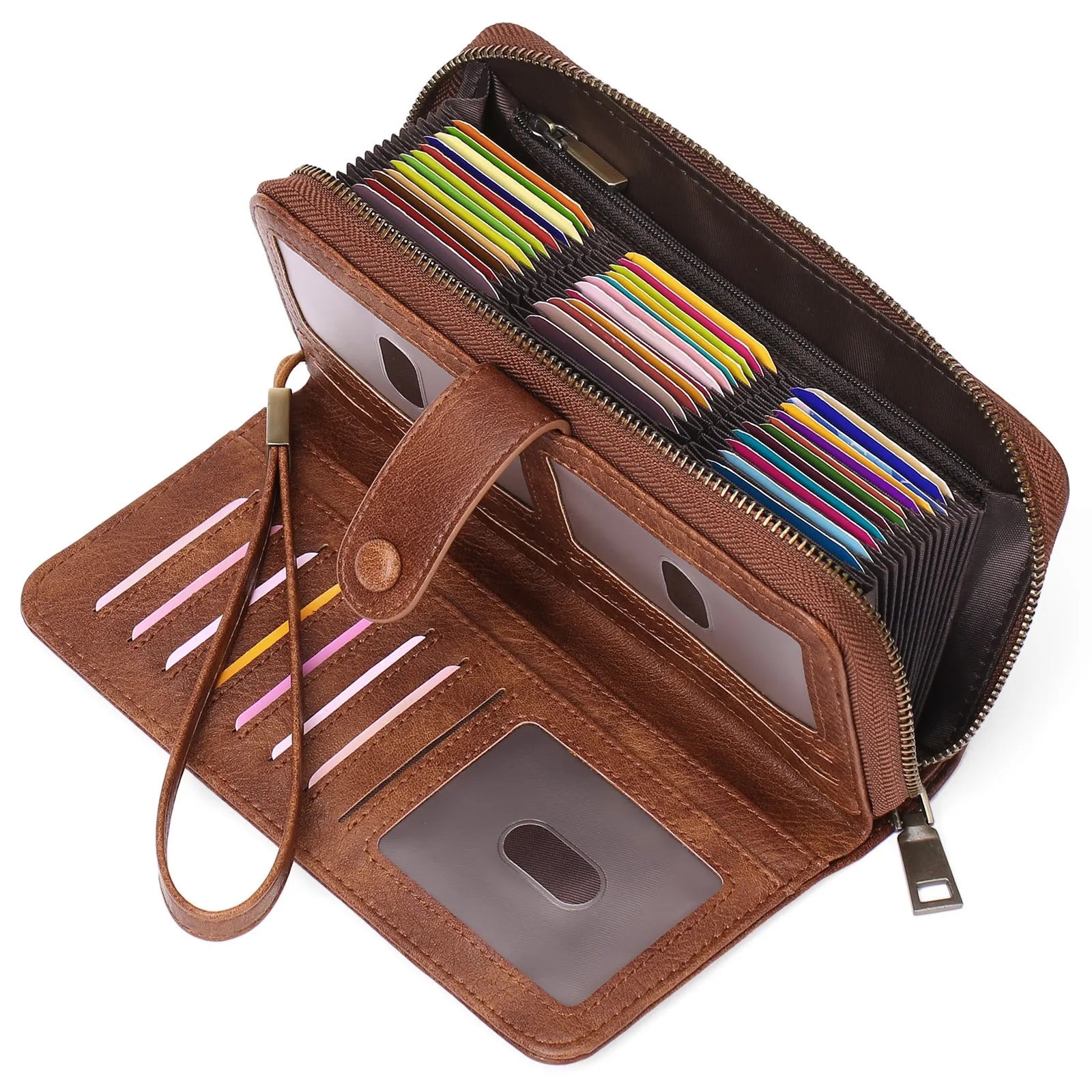 Women's expanding card holder wallet with anti-theft RFID protection in multiple colour options