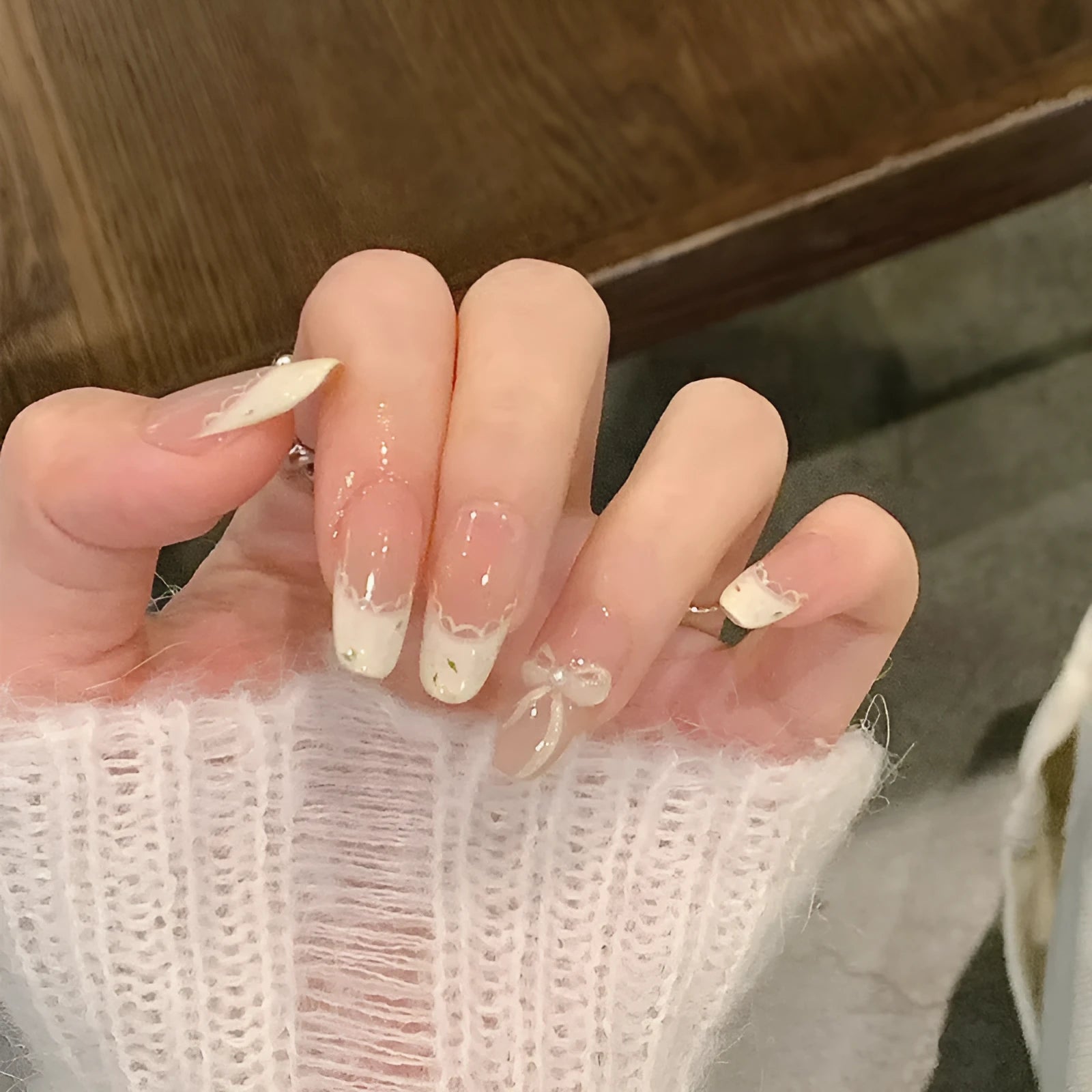Five sets of sweet girl style press-on fake nails in a random colour assortment