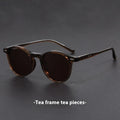 Retro round frame sunglasses with UV400 polarised lenses in five colour options