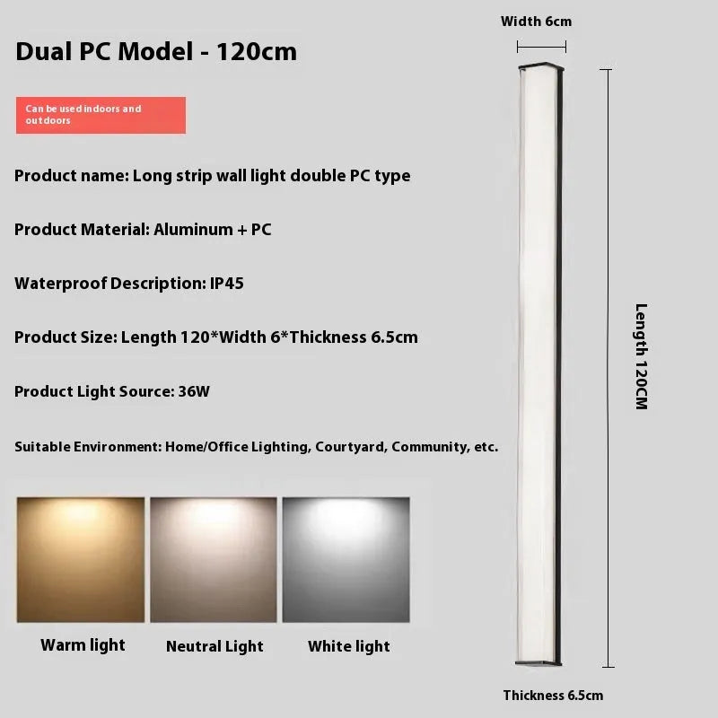 Modern simple outdoor wall lamp shown mounted on an exterior wall, suitable for villa or hotel entrance.