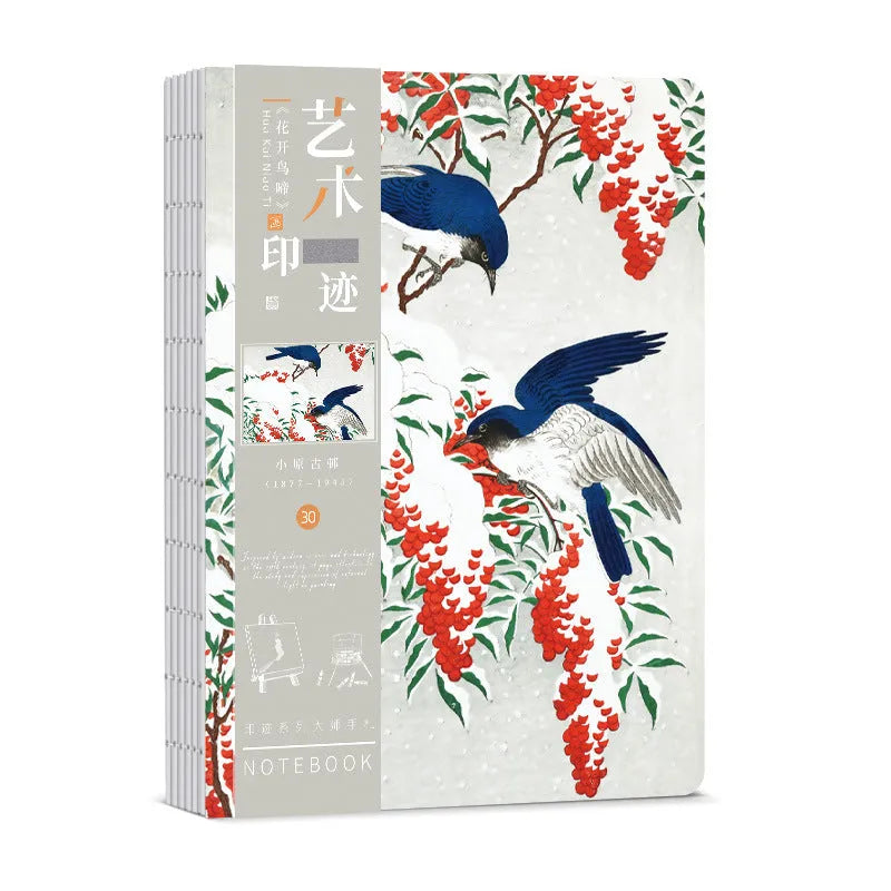 Ukiyo-e Kanagawa surfing village retro hand ledger notebook showing cover artwork and dimensions