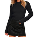 Men's slim fit long-sleeved acrylic knit pullover sweater in multiple colours on a hanger.