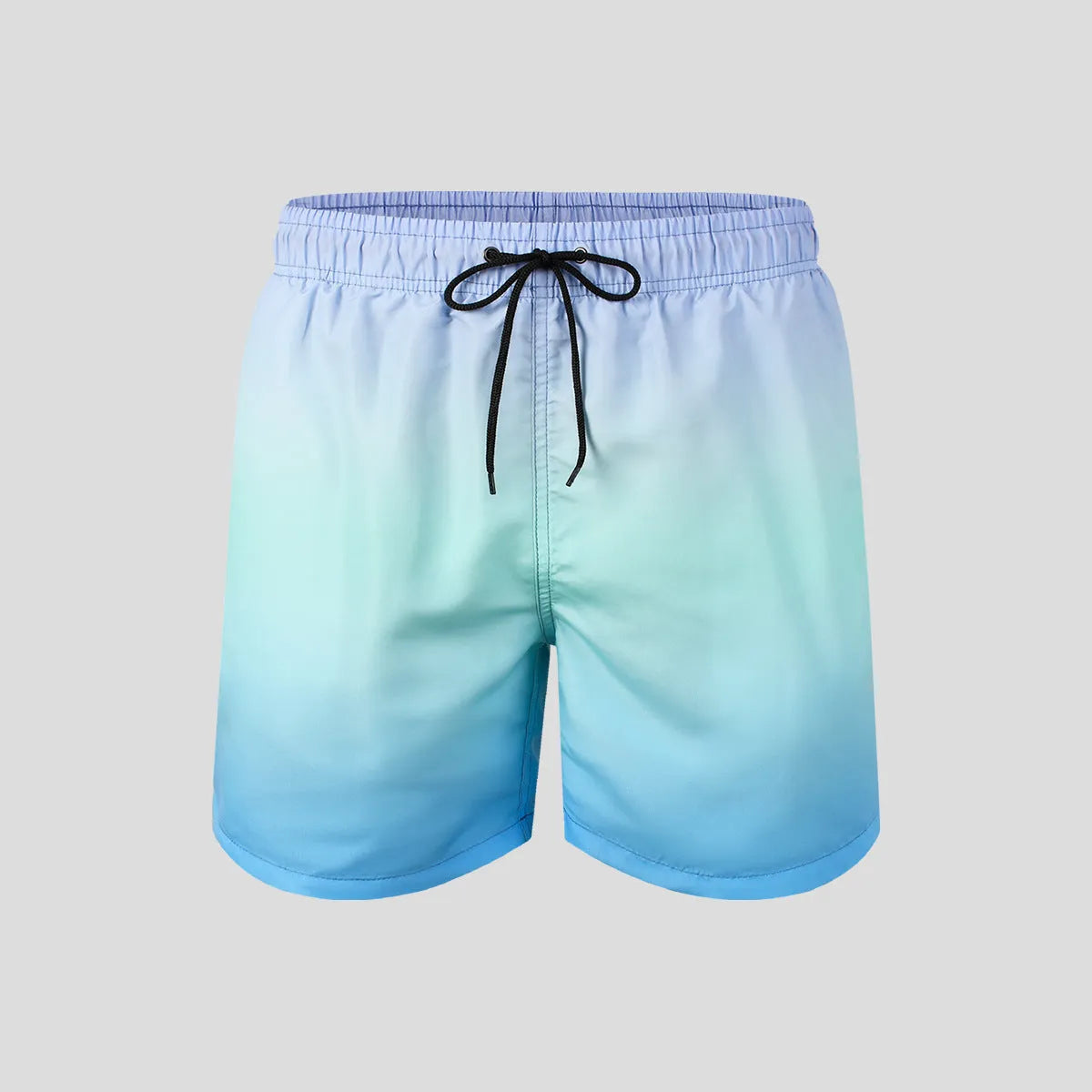 Men's gradient colour sports shorts with 3D digital printing on mesh fabric