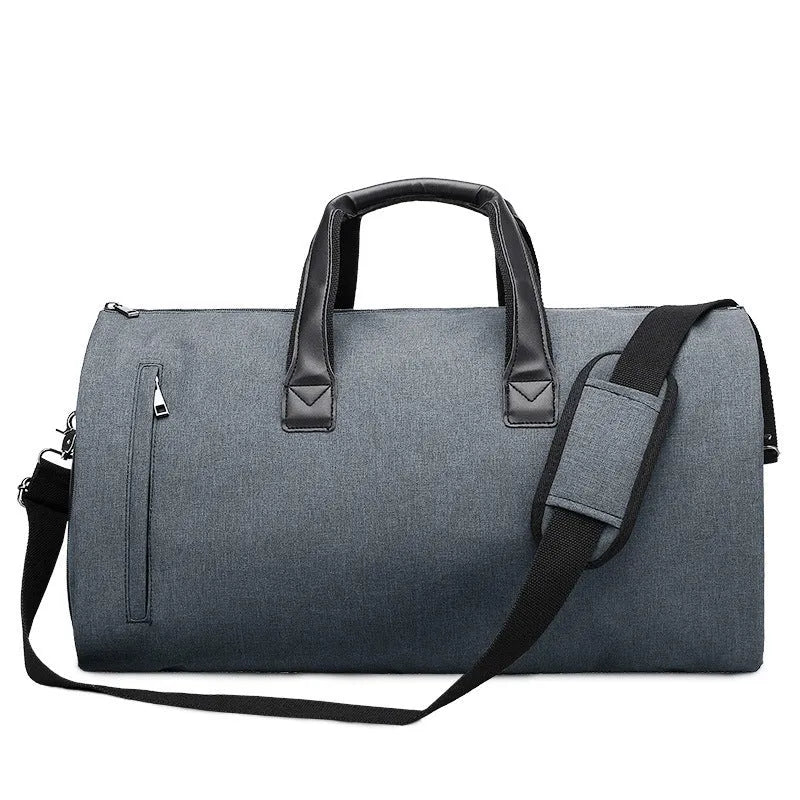 Medium oval travel bag with wet dry separation compartments and internal organisers in Oxford cloth