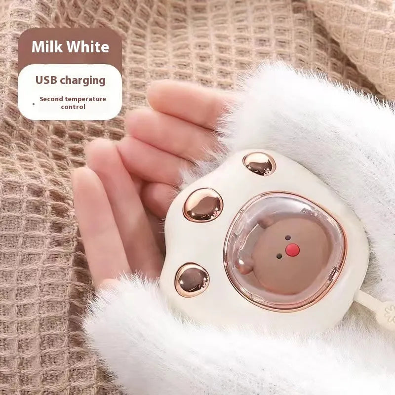 USB-powered hand warmer power bank with digital display in various colour options