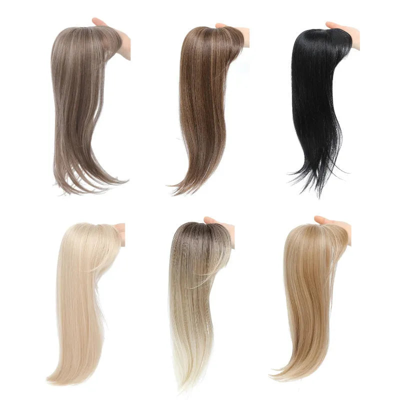 35cm long synthetic clip-in wig hairpiece with buckle clasp in one of six colour styles.