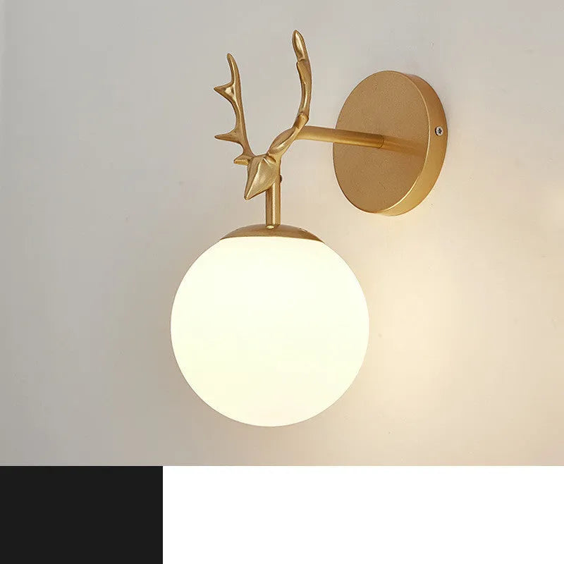 Modern round glass wall lamp with Nordic minimalist design on a wall.