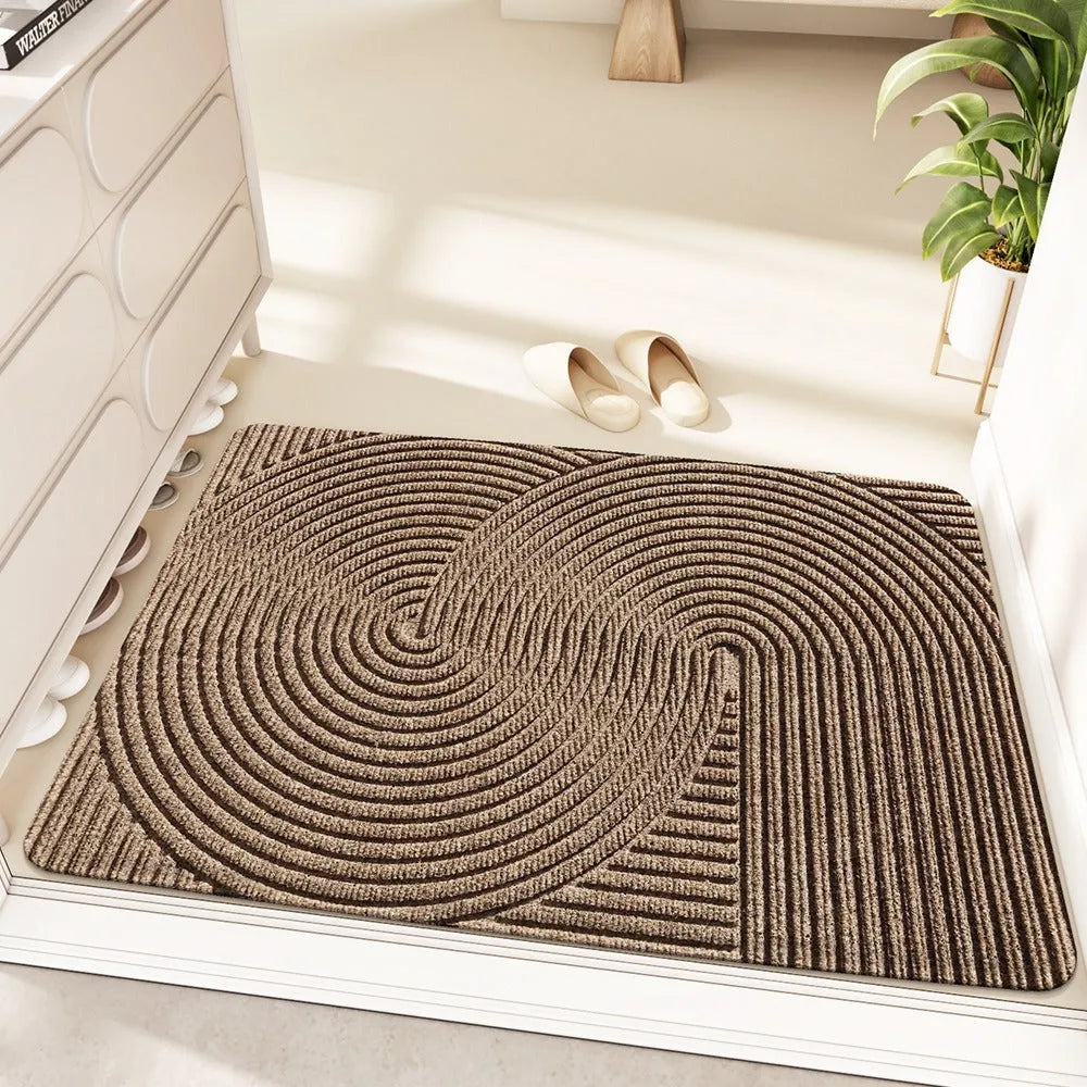 Cartoon anime alien shape entrance mat in green colour, 60x90cm diatom oil floor mat