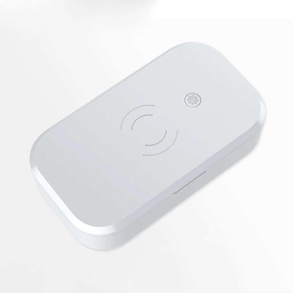 Ultraviolet disinfection box with wireless charging for nail art tools in blue, green, pink or white colour