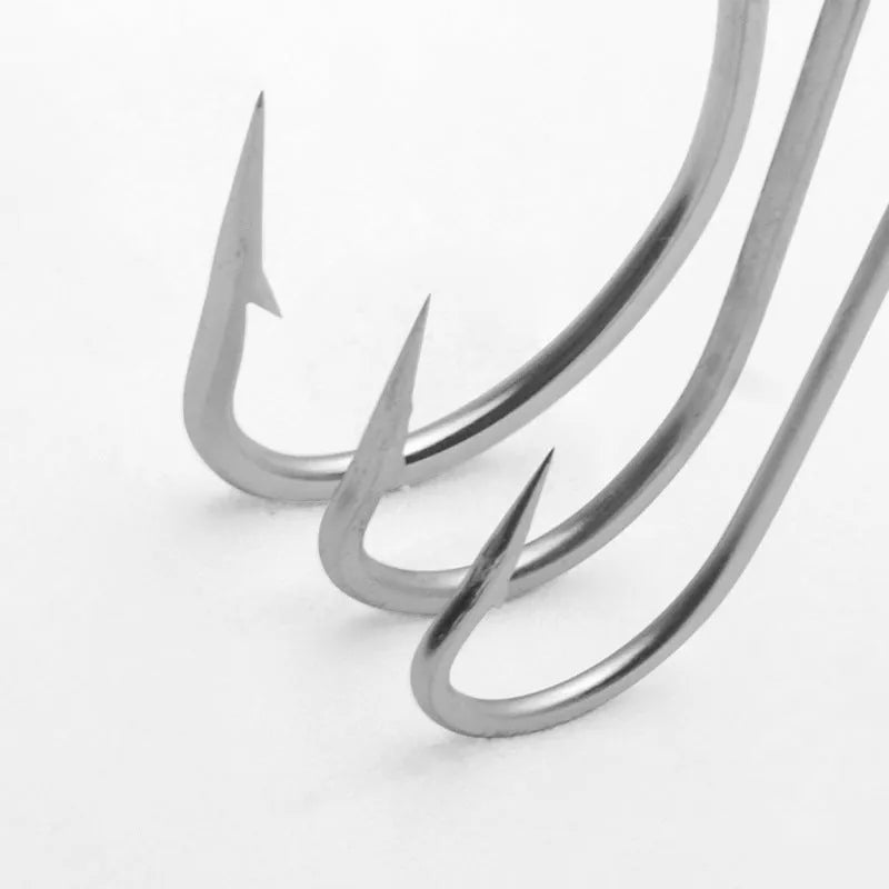 Stainless steel sea fishing hooks in multiple specifications for ocean boat fishing