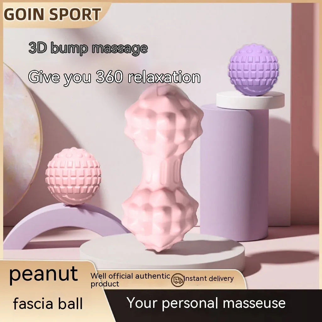 6cm diameter TPR foot massage ball in pink, blue, green, or purple colours on a plain background.