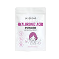 100g jar of hyaluronic acid powder for DIY face mask formulation on a table