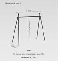 Aluminium alloy foldable camping clothes drying rack with triangular frame and side shelf