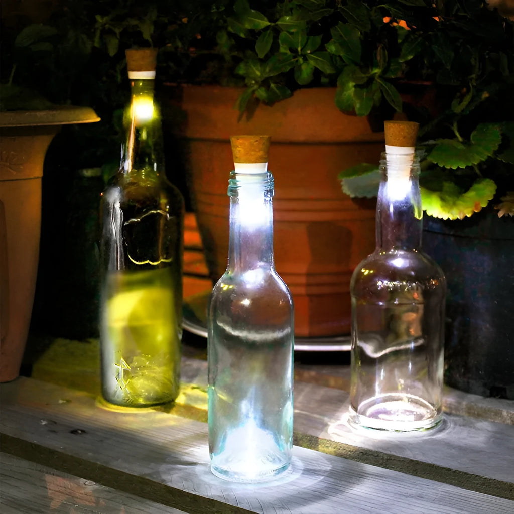 USB rechargeable LED bottle cap light with waterproof plastic shell for decorative holiday use
