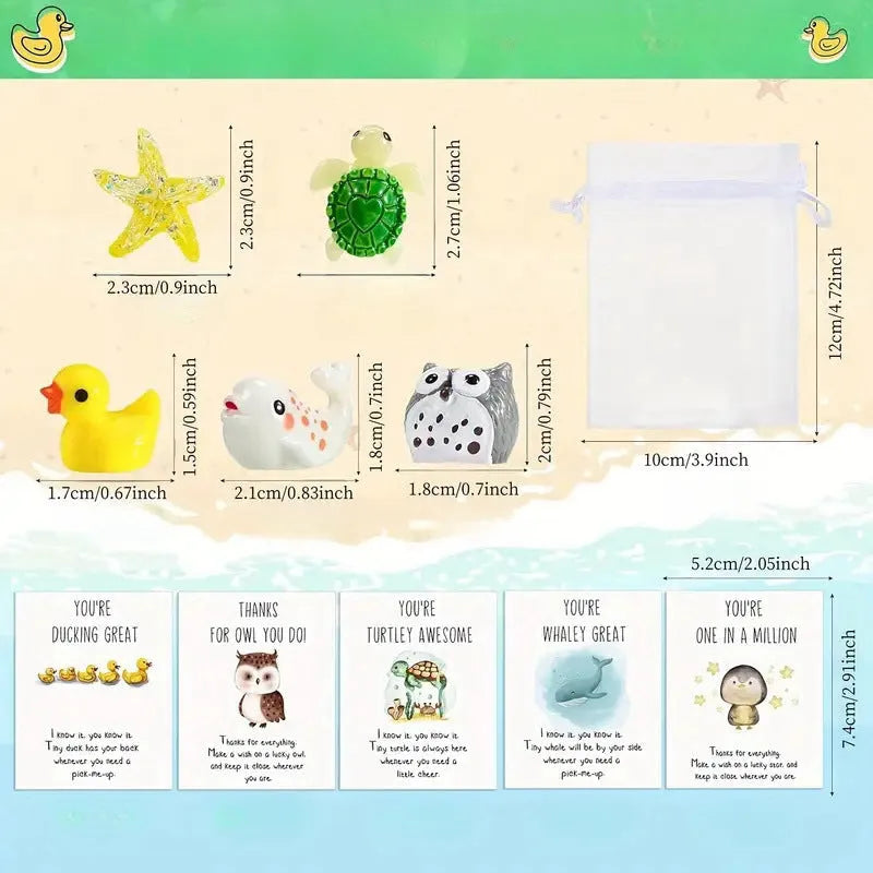 Set of resin office memo cards with pun inspiration phrases in various set size options