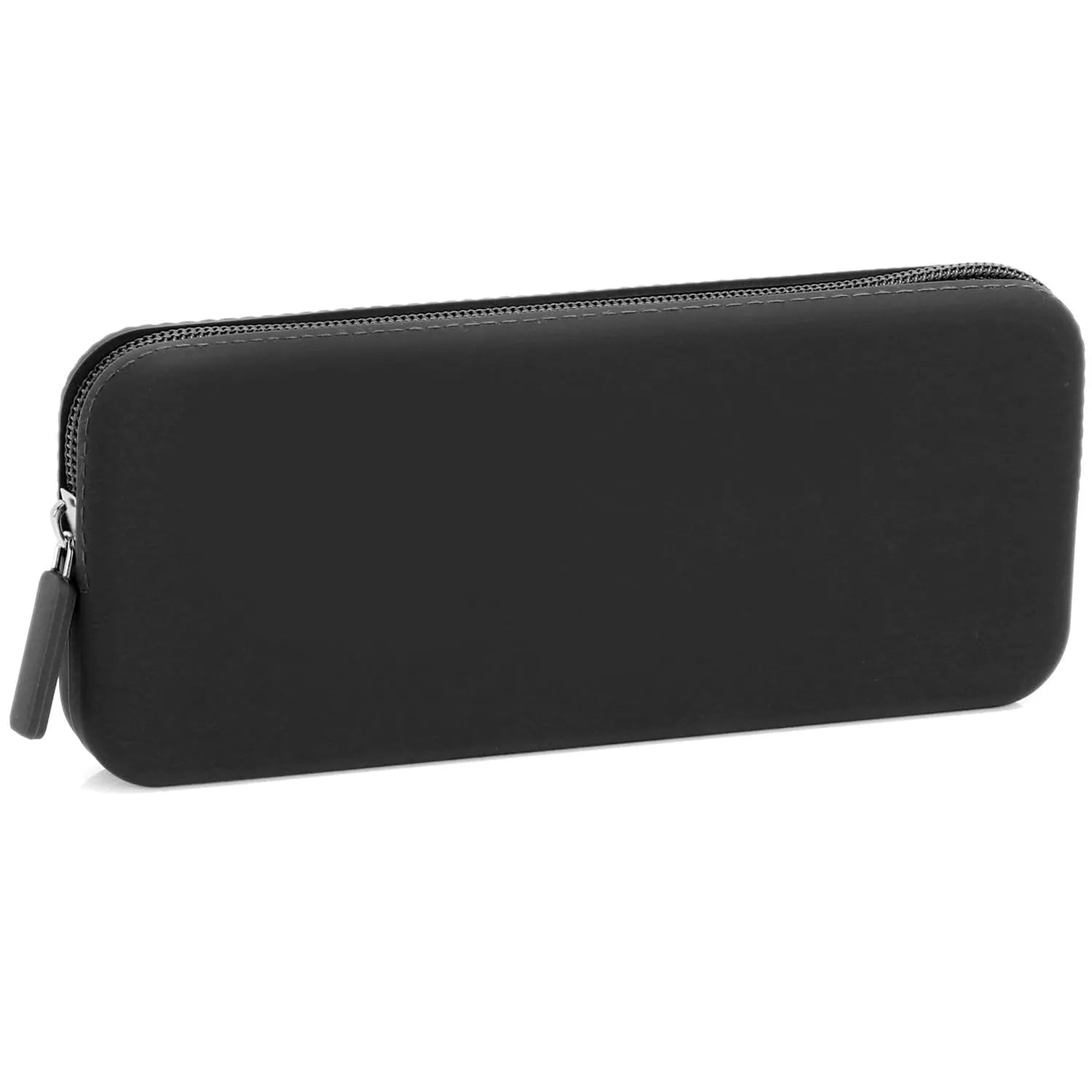 Silicone makeup brush storage bag in various colours showing compact 20x8x2.5cm dimensions